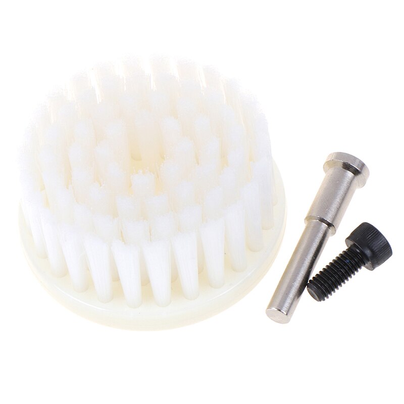 1x 60mm White Soft Drill Powered Brush Head For Cleaning Car Carpet Bath Fabric