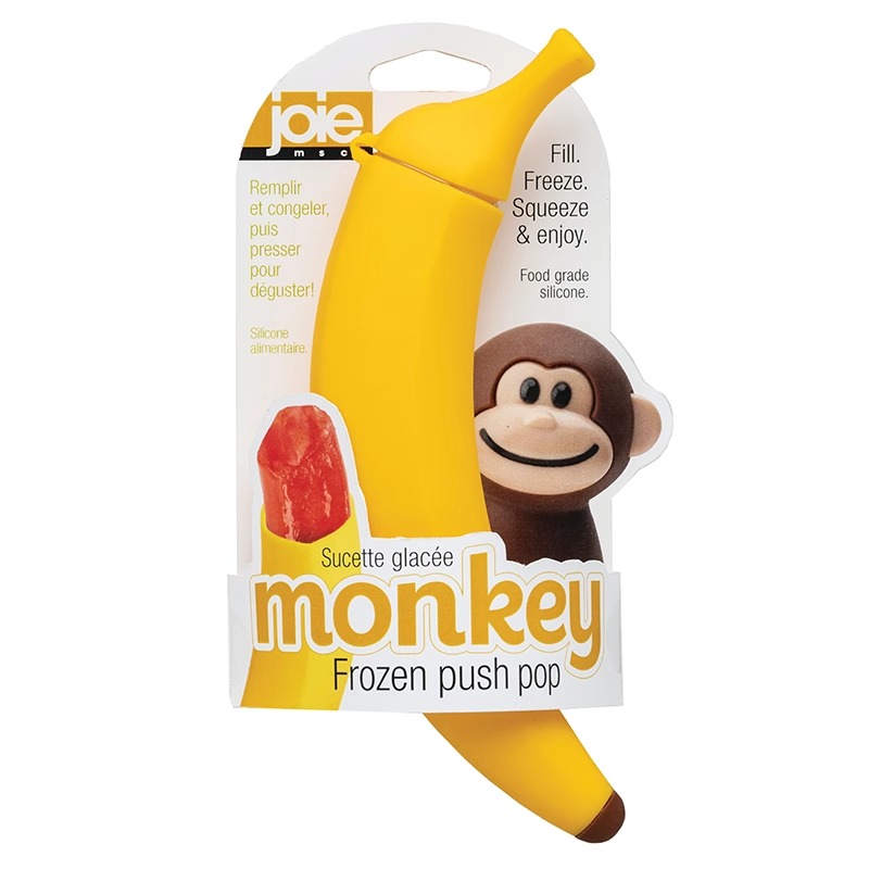 JOIE Monkey Series Bananenhanger Bananenhouder Bananenhaak Fruitmand BPA-vrij Fruitschaal Plaat Keuken Opbergrek Organizer: Goud