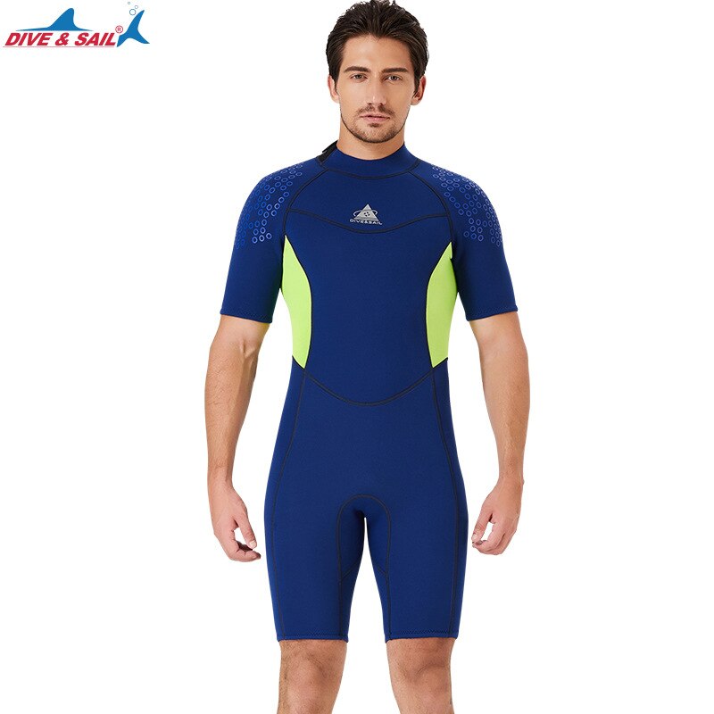 Men&#39;s Women&#39;s 1.5mm Neoprene Short Sleeve Back Zipper Diving Suit One-piece Warm Diving Suit Sunscreen Snorkeling Swimming Suit: 3 / M