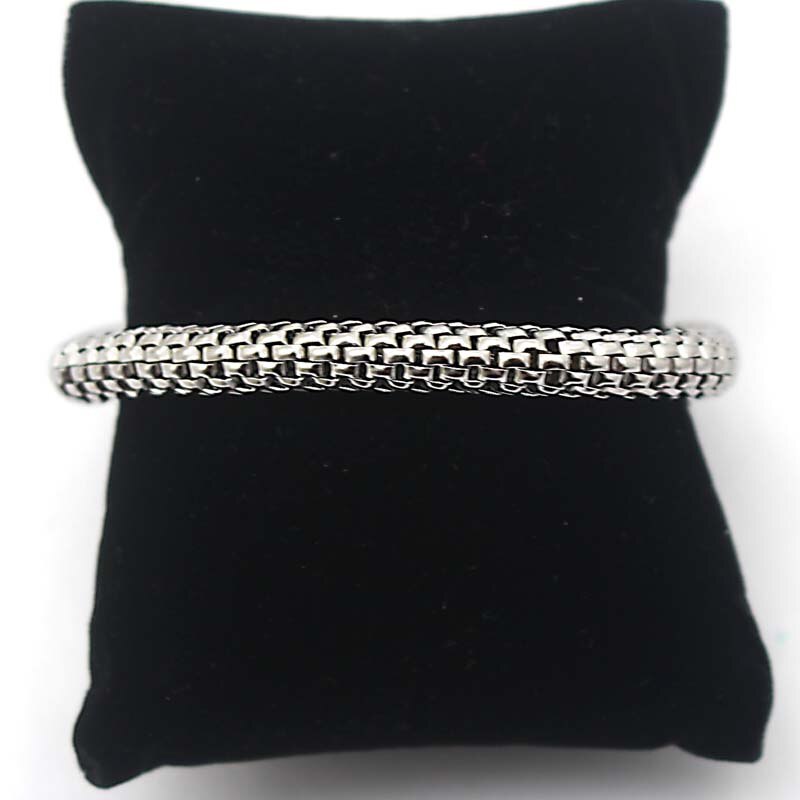 Dames Meisjes Roestvrij Stalen Armband Zilver Kleur Elastische Armband Band Bangle