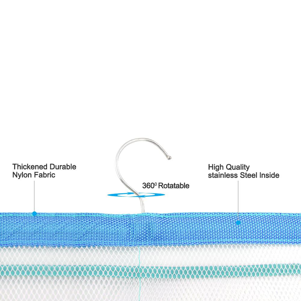 Bathroom hanging storage pockets Mesh Shower Caddy Space Saving Bathroom Accessories Quick Dry Bath Organizer with Single Hook