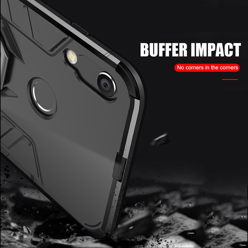 Honor 8A Case Voor Huawei honor 8A case Armor Ring Magnetische Auto Hold Shockproof Soft Bumper Telefoon Cover Voor Huawei honor 8A Case