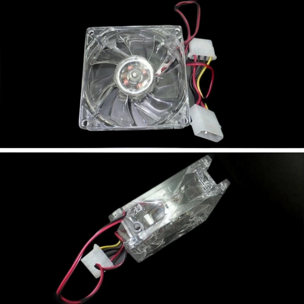 12V 0.20A 80 x 80 x 25 mm Computer fan 4 LED Silent PC Computer Case Cooler Cooling Fan Mod blue and colorful light