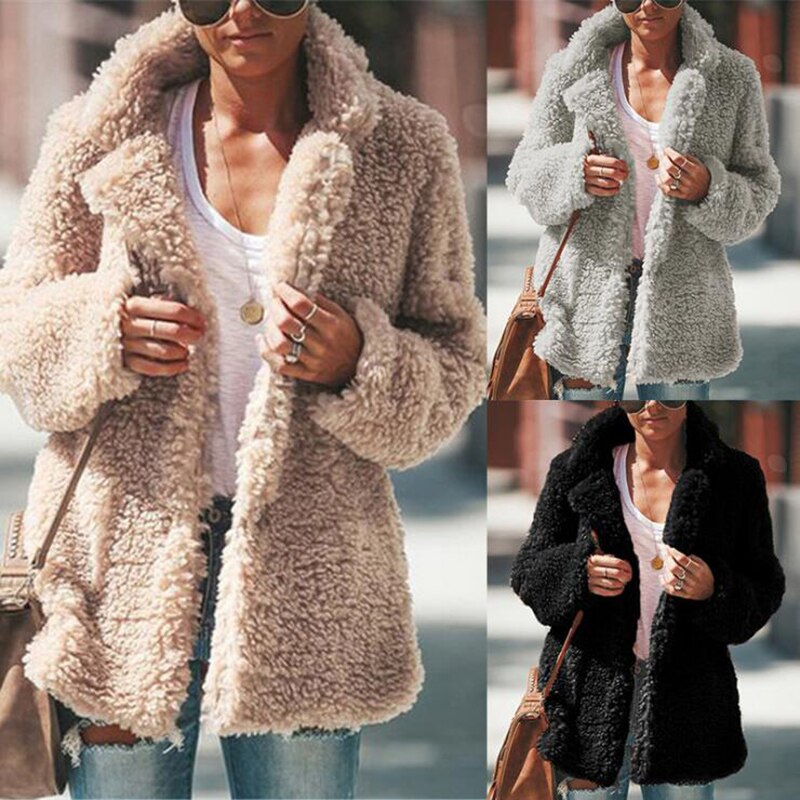 Vrouwelijke Jas Vrouwen Winter Jas Mode Pluche Parka Kaki Grijs Zwart Casual Wol Bubble Jas Lady Office Parka Streetwear Pak