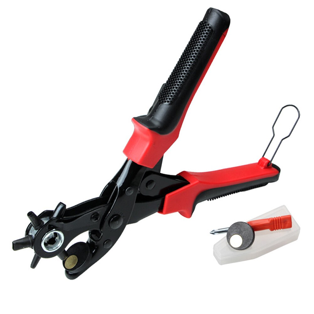 Heavy Duty Belt Puncher Strap Leather Perforator Hand Tang Riem Punch Revolving Diy Gereedschap 3 Gaten Stijlen Voor