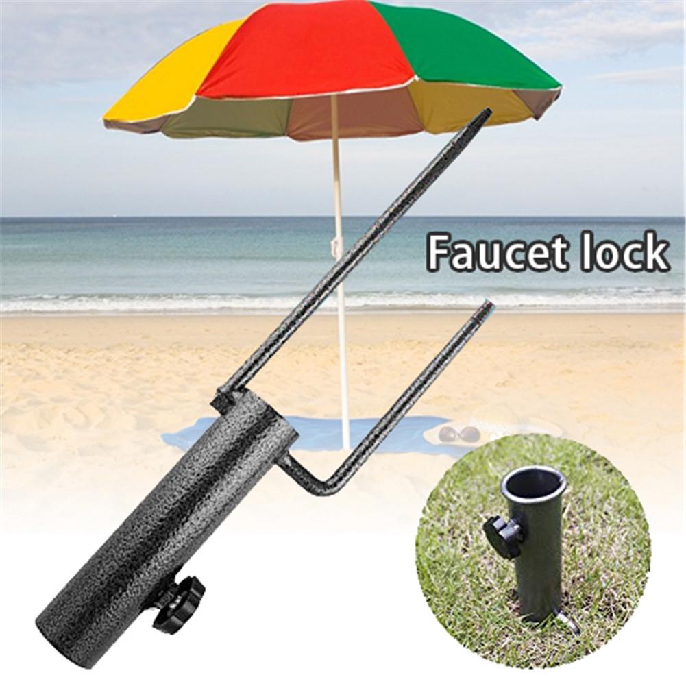 Bærbar paraply jordspyd parasol stativ holder metal udendørs stativ strand indsats stik havetilbehør 40a