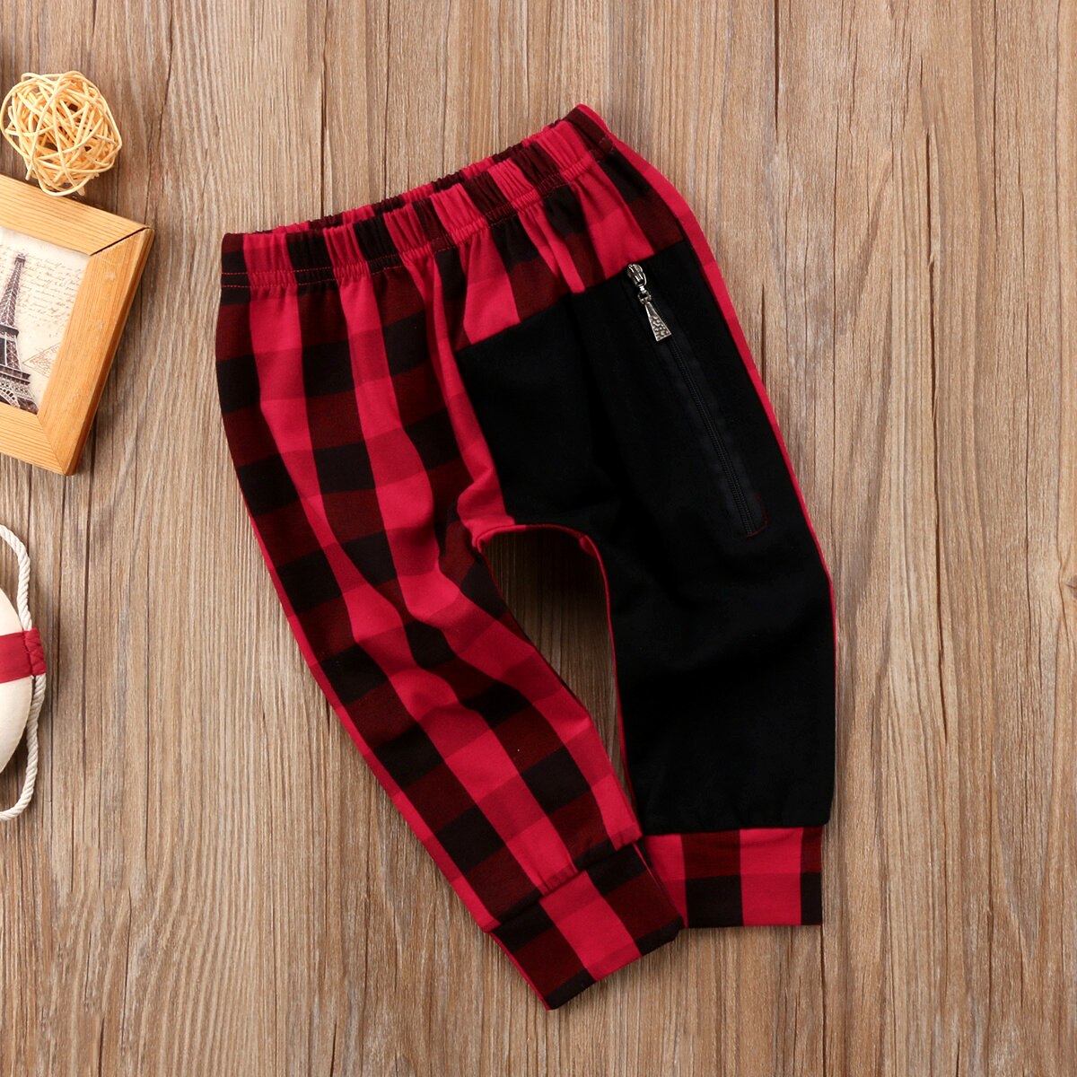 Pudcoco Toddler Kids Boys Plaid Zipper Bottom Pants Boys Casual Panty Harem Pants Trousers