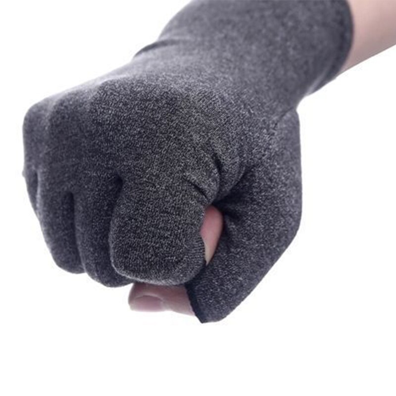 Cotton Half-Finger Gloves Pressure Gloves Flaxen Gray Gloves Cycling Sports Gloves Accessories for Fishing Men Women S-XL