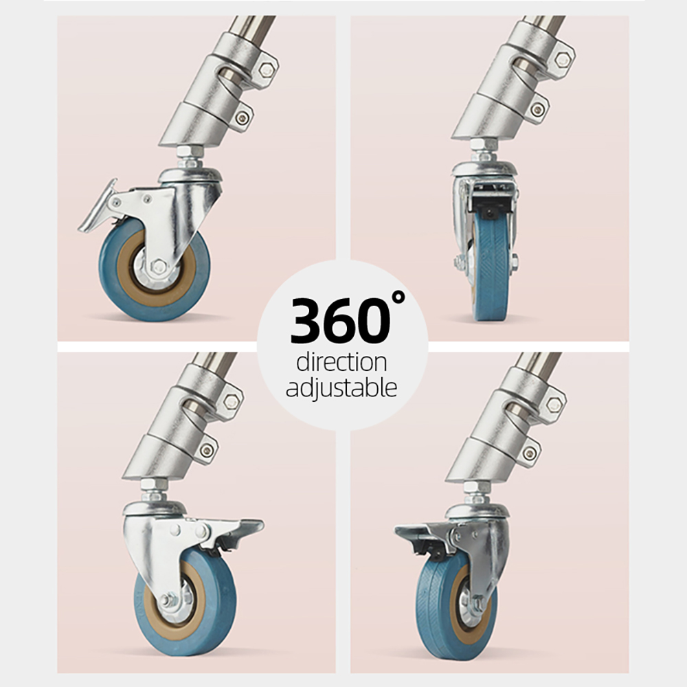 3Pcs C-Stand Swivel Caster Wheel Set 22MM 24MM Diameter Light Stand Tripod Magic Leg For Photography Century Foldable
