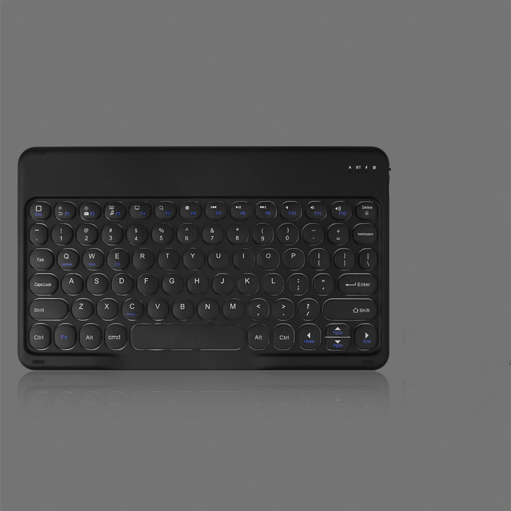 Retro Punk klawiatura okrągła czapka do Apple Ipad bezprzewodowa klawiatura Bluetooth uniwersalna do telefonu komórkowego Tablet przenośna klawiatura: Black