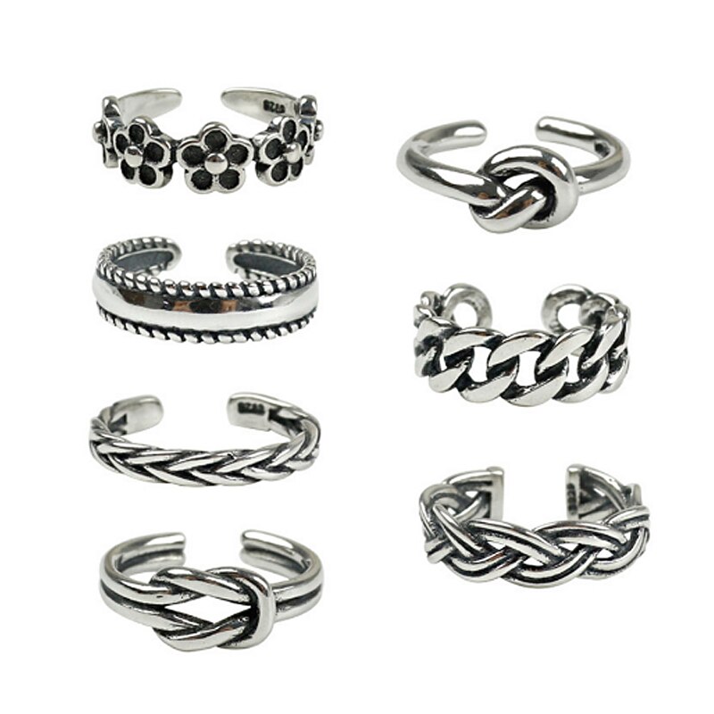 F.i.n.s 925 Sterling Zilveren Vrouw Mode Ringen Knuckle Ring Multi Stijlen Verstelbare Ringen Teen Ring Strand Voet Sieraden