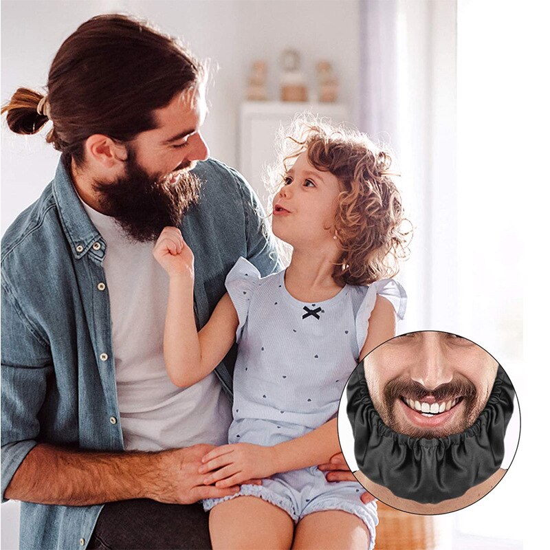 Men Moustache Cover Waterproof Oil Proof Splash Proof Dining Antifouling Cover Beard Cover Satin Lined Adjustment Beard Bonnet