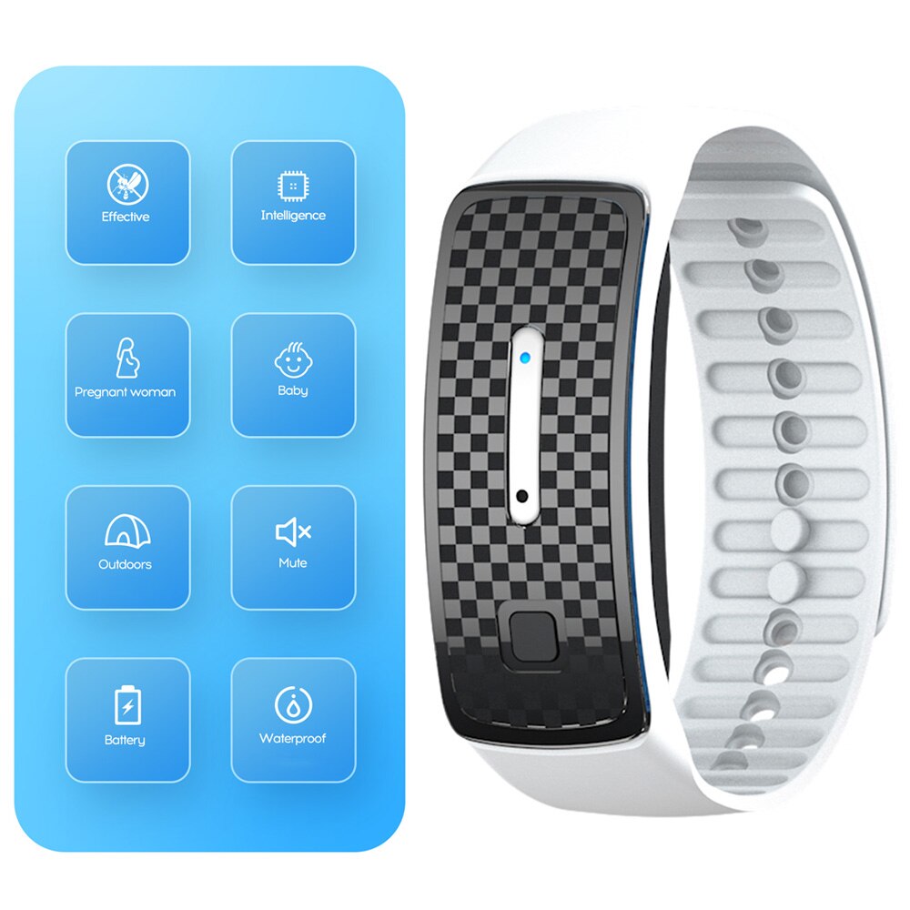 Intelligente Bionische Golf Fysieke Muggen Armband Voor Indoor Outdoor Sport Muggen Armband Pure Fysieke: WHITE