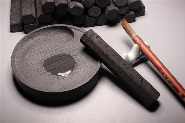 Antique 80's Old Ink Stick Pure Pine Soot Traditional Chinese Painting Inkstick Calligraphy Writing Dense Grinding Ink Block