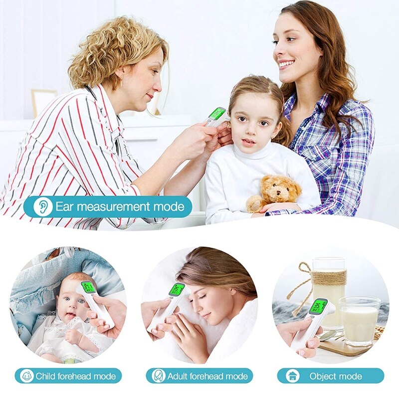 Forehead Infrared Thermometer LCD Display Digital Measurement with Fever Alarm