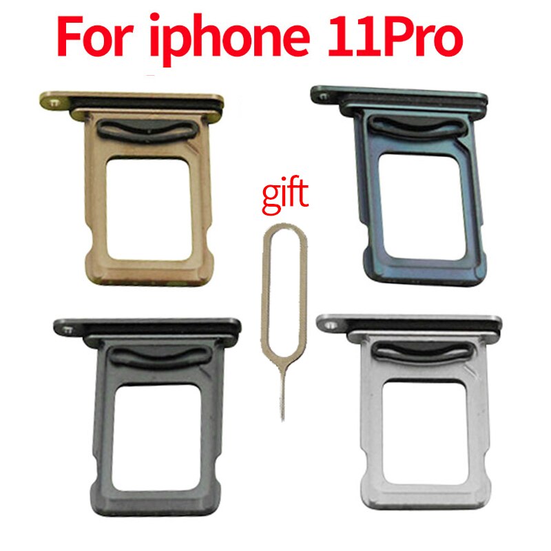 Ersatz-sim-kartenhalter für iphone 11 pro (einzel-/doppel-sim) mit wasserdichter gummidichtung