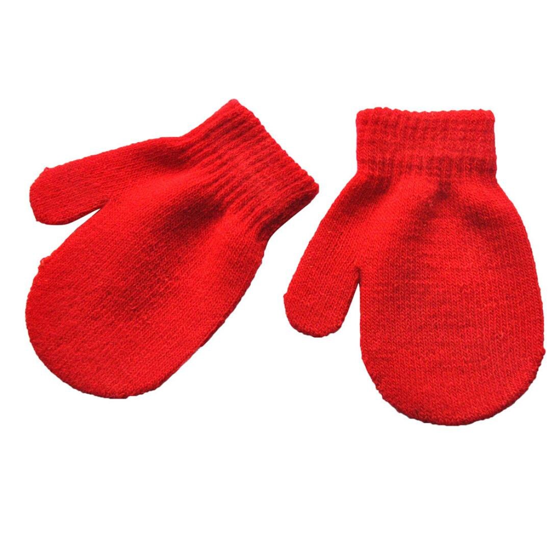 Kleinkind Baby Jungen Mädchen Warme Feste Strick Handschuhe freundlicher Junge Mädchen Winter lässig Handschuhe Baby Spielen Schnee Handschuhe Für 1-4Jahre Baby