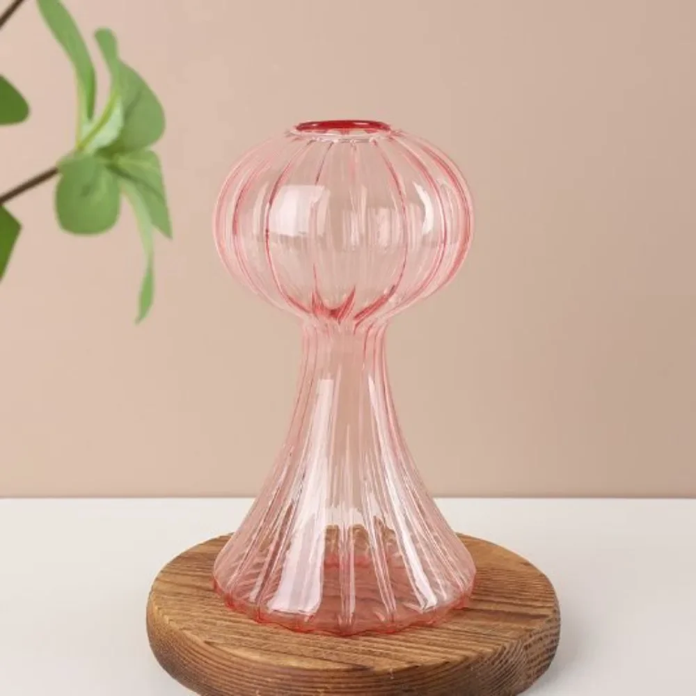 Neue transparente Glas blumen flasche hydro ponik blume Kürbis glasvase Pilz Haupt dekoration Blume: Licht Grün