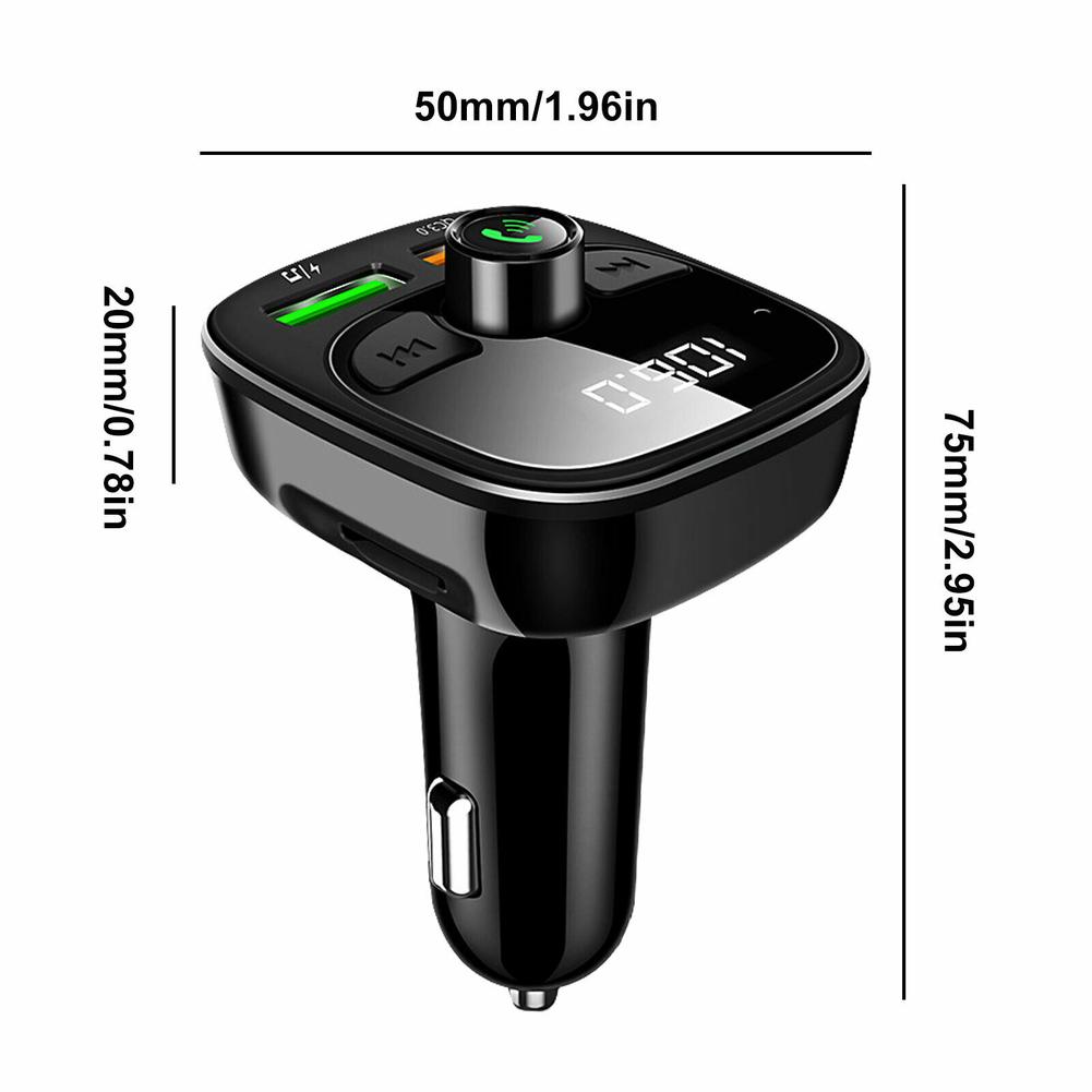 Qc3.0- fach-usb-autoladegerät mit zwei usb-anschlüssen für handys und  mp3 bluetooth-player, multifunktionaler auto-musikempfänger