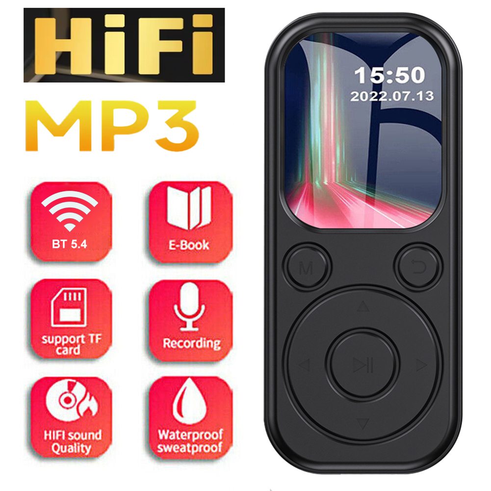 Walkman MP4 5.4 Compatible Bluetooth, écran IPS de 2.01 pouces, lecteur Audio Portable, prise en charge de l'enregistrement Radio FM, E-Book