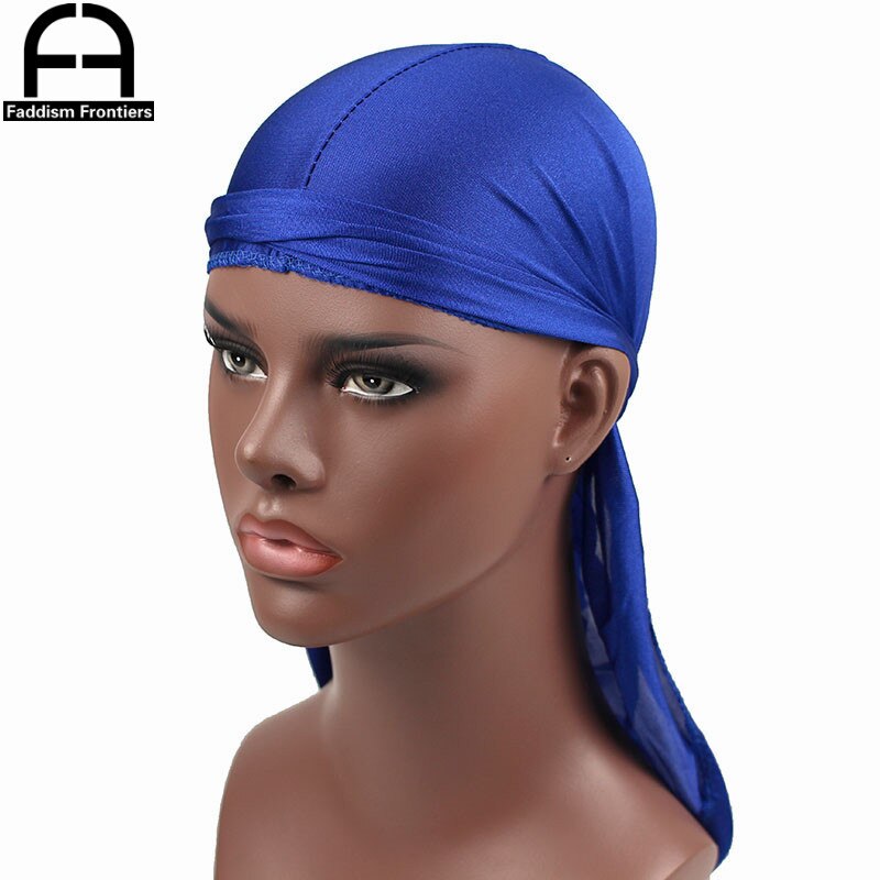 Men's Satin Durags Bandana Turban Hat Wigs Breathable Durag Biker Headwear Headband Pirate Hat Hair Accessories