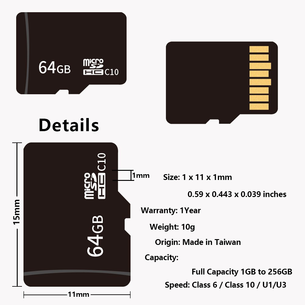 neue hohe leistung C6/C10/U1/U3 microSD-speicher karte 2GB/4GB/8GB/16GB/32GB/64GB (allgemeine druck)