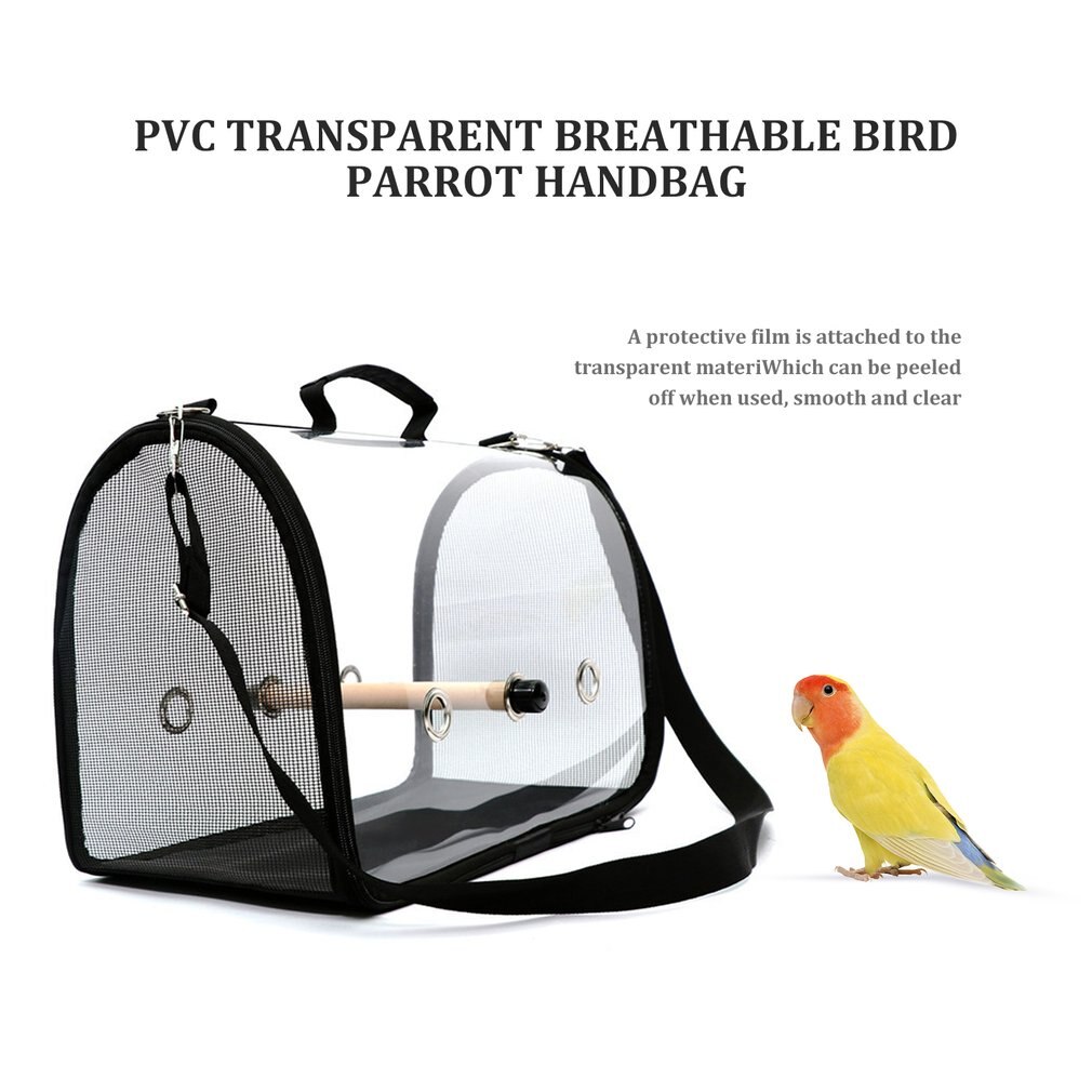 Bird Travel Cage Outer Cage Travel Cage Pvc Transparent Bird Cage Breathable Bird Cage Parrot Handbag Backpack