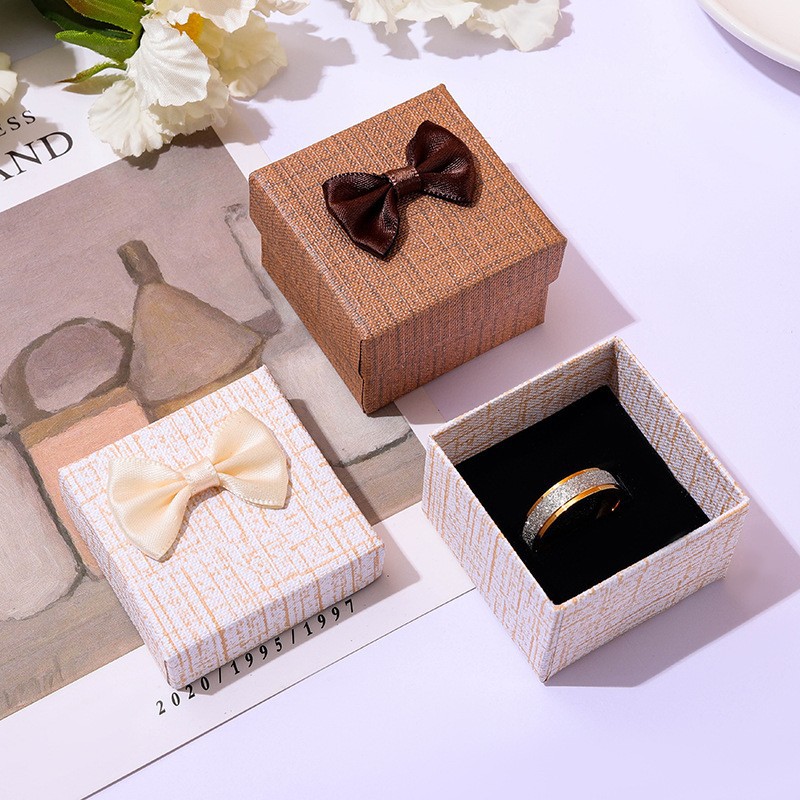 Rosett smyckesförpackning örhängen ring halsband armband display förvaringsfodral smyckesorganisation 5 x 5 x 3.5cm