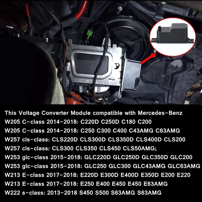A2059053414 Voltage Converter Module Extra Batterij Voor Mercedes-Benz C Klasse 205 E W205 W213 C E Glc 2.0L 2059053414