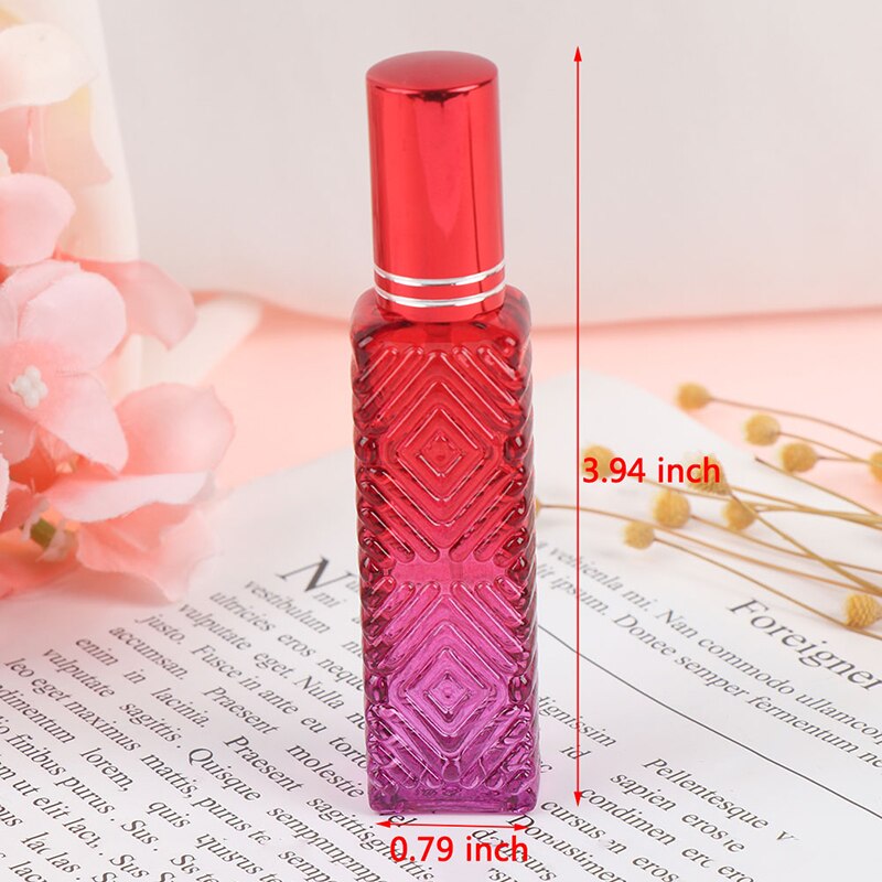 15ml Mini Fragrance Refillable Glass Vials Cosmetic Packaging Spray Bottle Colorful Square Glass Empty Perfume Bottle