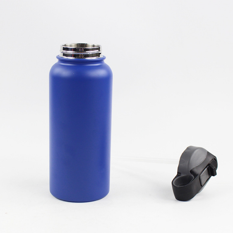 Neue Glaskolben Isolierte Edelstahl Wasser Flasche Breiten Mund Becher Reise Becher Kaffee Kühler mit Stroh Deckel 32/40 unzen vakuum fask