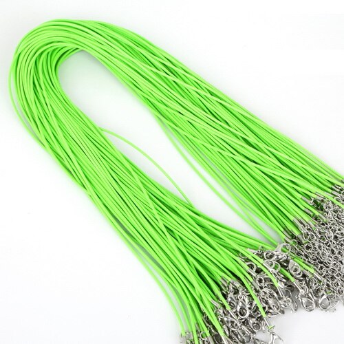 10 sztuk/partia skórzane łańcuchy bransoletka zawieszki charms z karabińczyk dla DIY komponenty do wyrobu biżuterii sznurek 1.5mm: Peridot