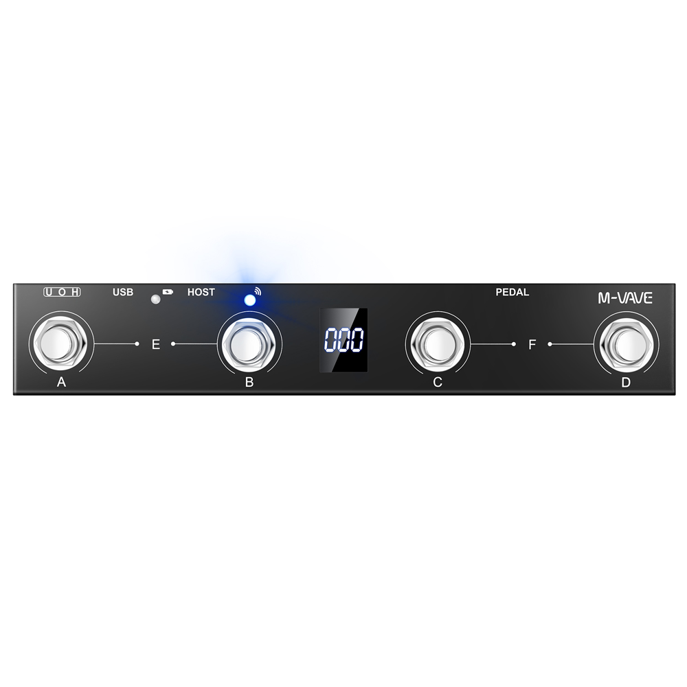 M-VAVE Chocolate Plus controlador Midi inalámbrico teclado 4 botones interruptor de pie compatible con función de Control de interfaz de Host MIDI