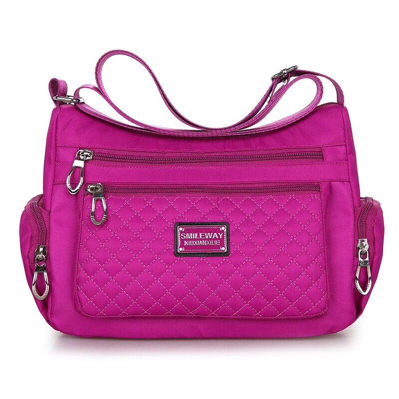 Donne di Lusso messaggero Borsa in nylon Impermeabile Borse a Spalla casuale superiore-maneggiare Signore Della Borsa di Viaggio Delle Donne Crossbody Borsa: Lavanda