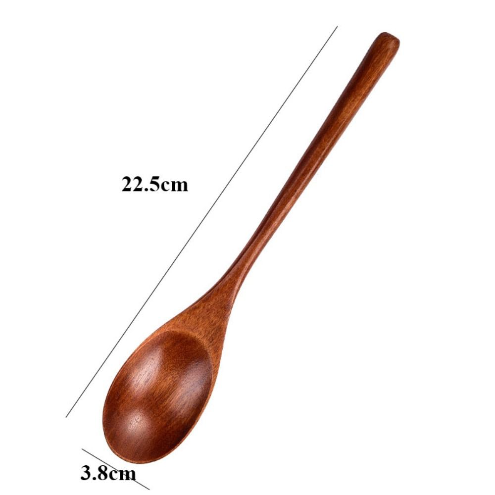 Cuchara de madera Natural, tenedor, Kit de cena, utensilio para sopa de arroz, cereales, utensilios de cocina caseros hechos a mano, vajilla, cubiertos para Cocina: Negro