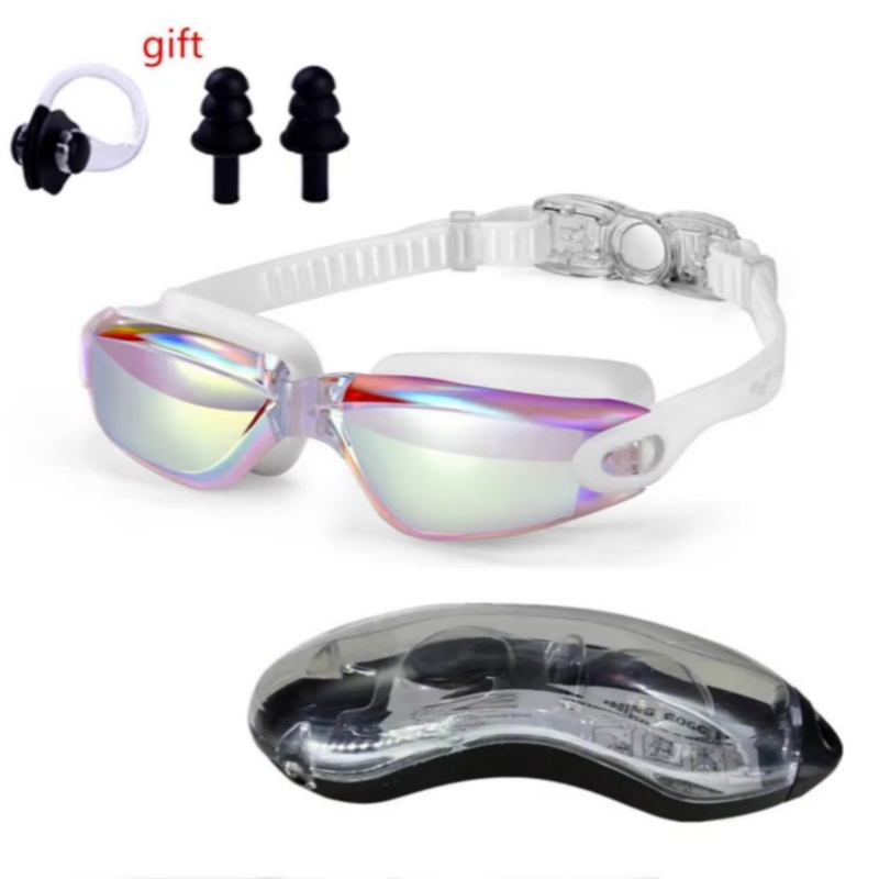 ARENA Kein Auslaufen, Anti-Beschlag, vollständiger Schutz, HD-Schwimmbrille, für Herren und Damen, verstellbare, auslaufsichere Schwimmbrille für Erwachsene: Beige