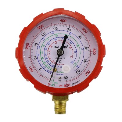 Buen aire acondicionado colector de alta/Baja Presión R134a R404a R22 R410a manómetro de presión de refrigerante con válvula de 500PSI 800PSI