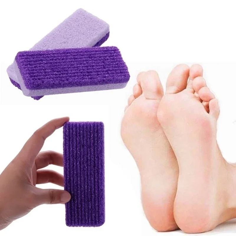 Pedra-pomes portátil do pé roxo, esfoliante, removedores de pele morta dura, pedras de moagem PU, ferramentas de cuidados com os pés