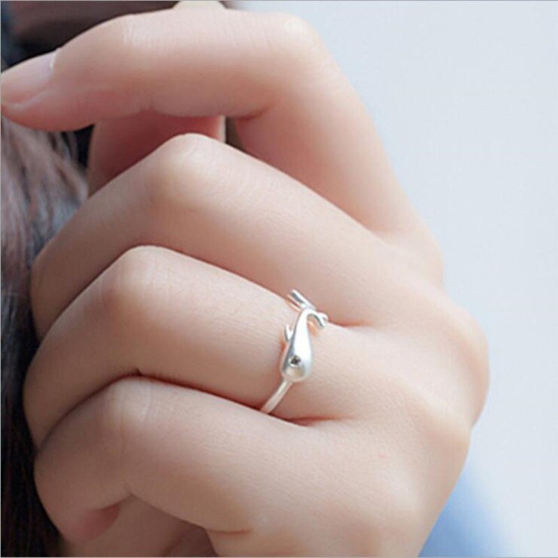 Charmant Open Fish Ring Voor Vrouwen Vintage Boho Party Ringen Gothic Punk Sieraden Cadeaus Voor Meisjes