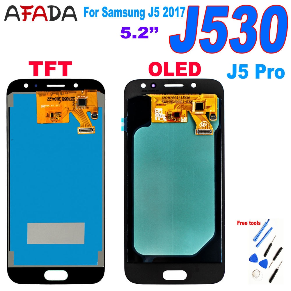 Testato AMOLED LCD Per Samsung J5 Pro 2017 J530 J530F SM-J530F Display LCD Touch Screen Digitizer Assembly LCD di Ricambio