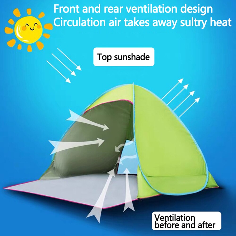 1 - 2 Person Strand Zelt Ultraleicht Klapp Zelt Pop Up Automatische Offenen Zelt Familie Tourist Fisch Camping Sonne Schatten zelt X109D