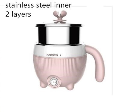 220V Multifunction Electric Cooking Pot Household Mini Cooking Machine Non-stick /Stainless Steel Inner Available Multi Cooker: set 2