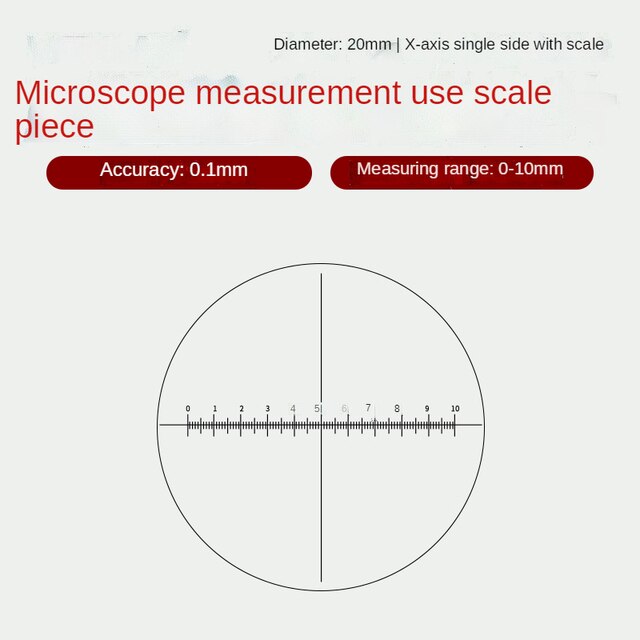 Microscope micrometer calibration sheet Scale measuring rule 0.05mm calibration glass sheet 0.1mm calibration reticle: See text details -09