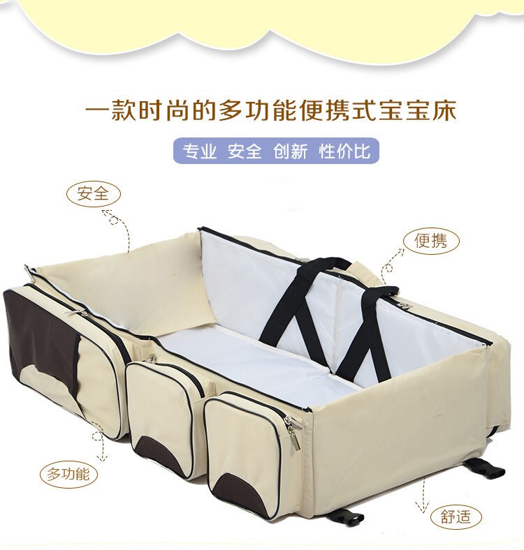 Nyfødt soveseng rejseseng til baby 74cm*35cm*18cm babyseng bærbar foldbar barneseng
