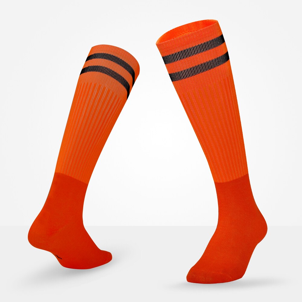 Brothock figli Adulti di calcio calze Da Uomo calze sezione sottile skid calze di formazione di estate al ginocchio calzini cheer leader calzini: Orange / adult size 39-45