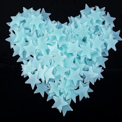 Étoiles autocollantes phosphorescentes, peinture phosphorescente, pour chambre d&#39;enfant, 100: 100pcs blue
