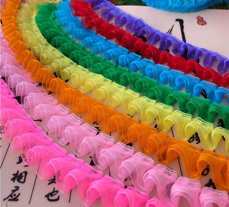 Sprzedam przez podwórze, 8 kolorów dostępnych, podwójna warstwa organzy zakładka wykończenia sukni ślubnej, suknia balowa, lalka # PT2020002