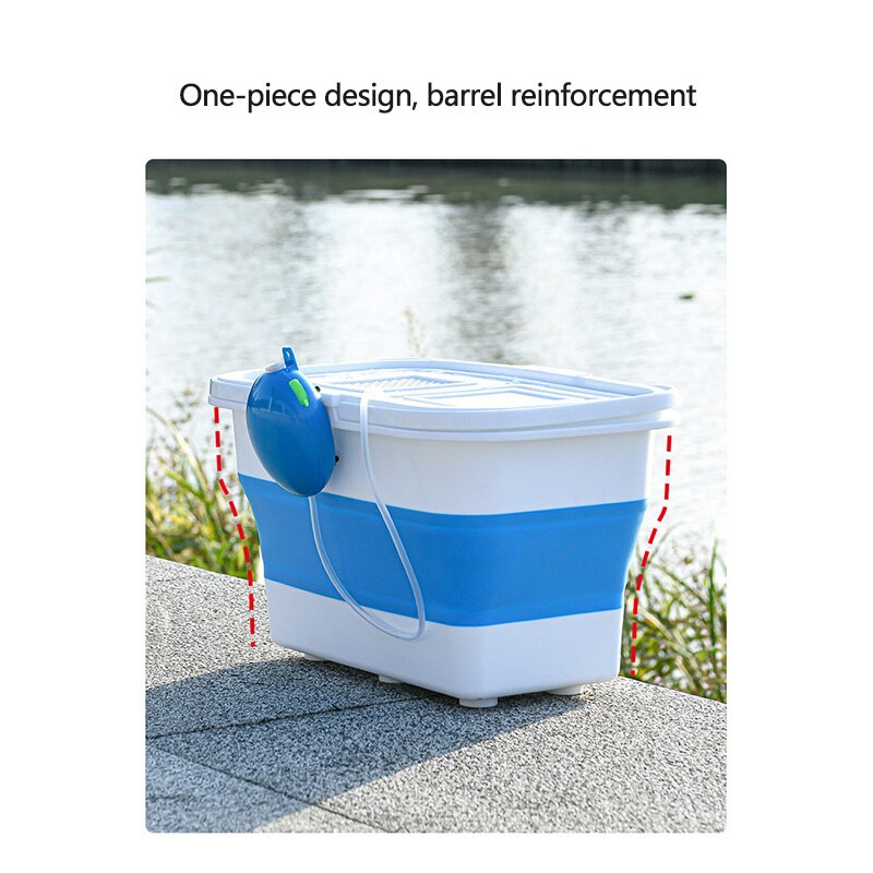 RQNQ 1Pcs 2021New 13L Multifunctional Silicone Folding Bucket, Silicone Fishing Bucket With Lid, Foldable Laundry Bucket