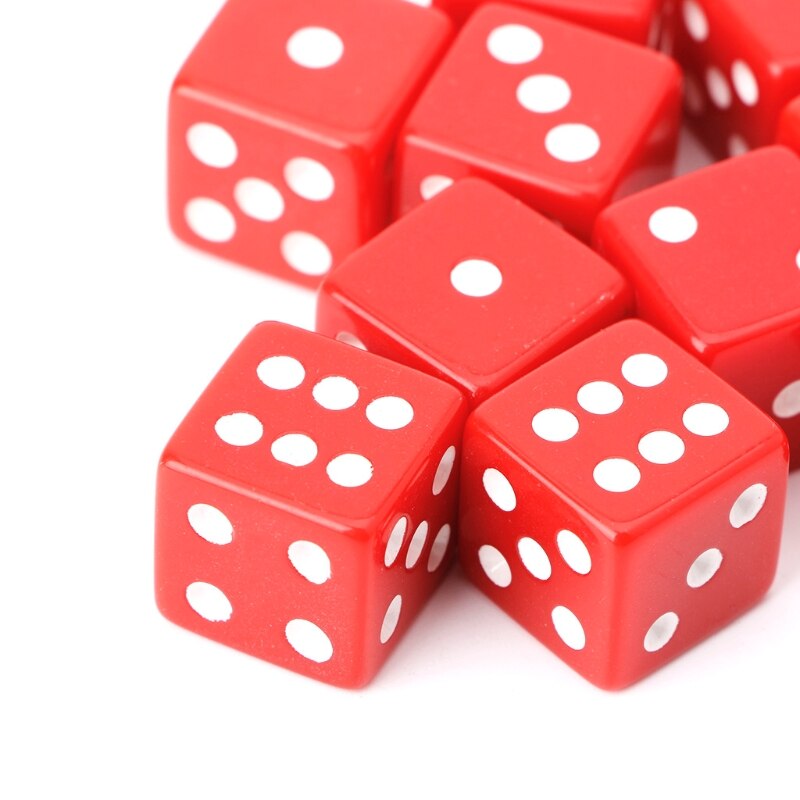 10pcs/set 15mm Multicolor Acrylic Cube Dice Beads Six Sides Portable Table Games Toy fun