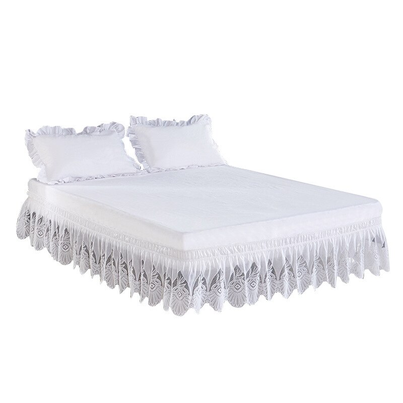 Jupe de lit dentelle élastique tablier de lit reine jupe de lit couvre-lit